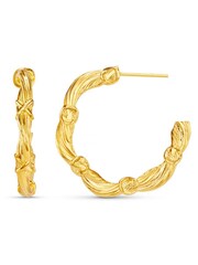 Orelia London Gold Tone Woven Twist & Cross Mid-Size Hoop Earrings - Image 1 of 3