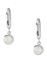 Orelia London Opal Swarovski Crystals Drop Huggie Hoop Earrings - Image 1 of 2