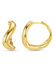 Orelia London Gold Tone Round Wave Chunky Hoop Earrings - Image 1 of 3