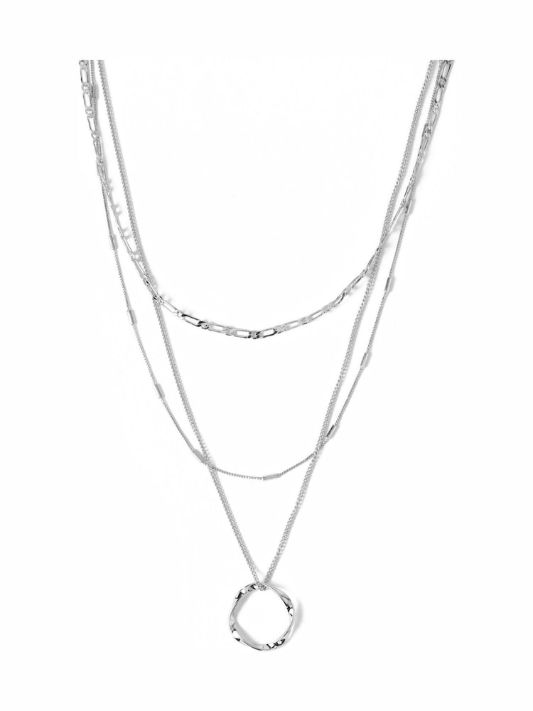 Orelia London Open Circle Three Row Necklace - Image 2 of 4 Orelia London Open Circle Three Row Necklace - Image 2 of 4