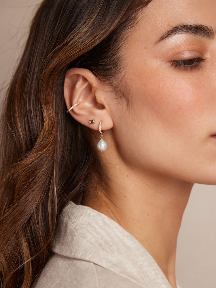 Orelia London Gold Tone Fine Pave Single Ear Cuffs - Image 2 of 2 Orelia London Gold Tone Fine Pave Single Ear Cuffs - Image 2 of 2