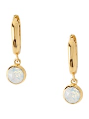 Orelia London Opal Swarovski Crystals Drop Huggie Hoop Earrings - Image 1 of 2