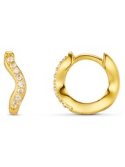 Orelia London Gold Tone Fine Pave Wave Micro Hoop Earrings - Image 1 of 3