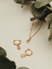 Orelia London Gold Tone Crystal Teardrop Necklace - Image 3 of 4