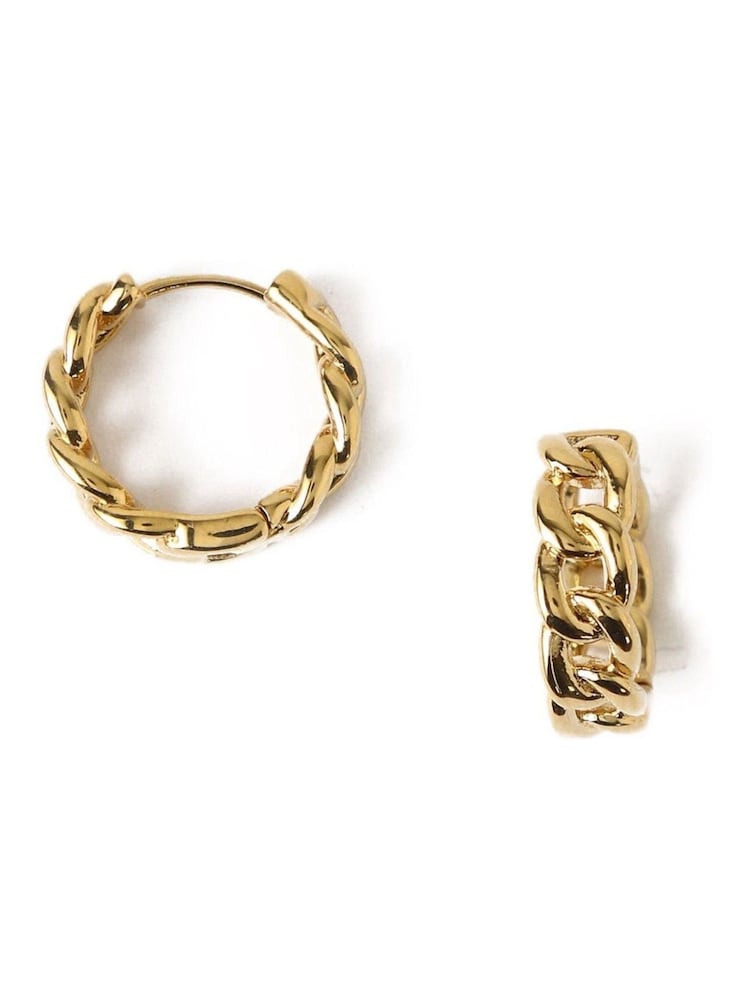 Orelia London Gold Tone Chain Mini Huggie Hoop Earrings - Image 1 of 2