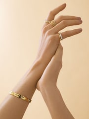 Orelia London Gold Tone Molten Bangle - Image 3 of 4