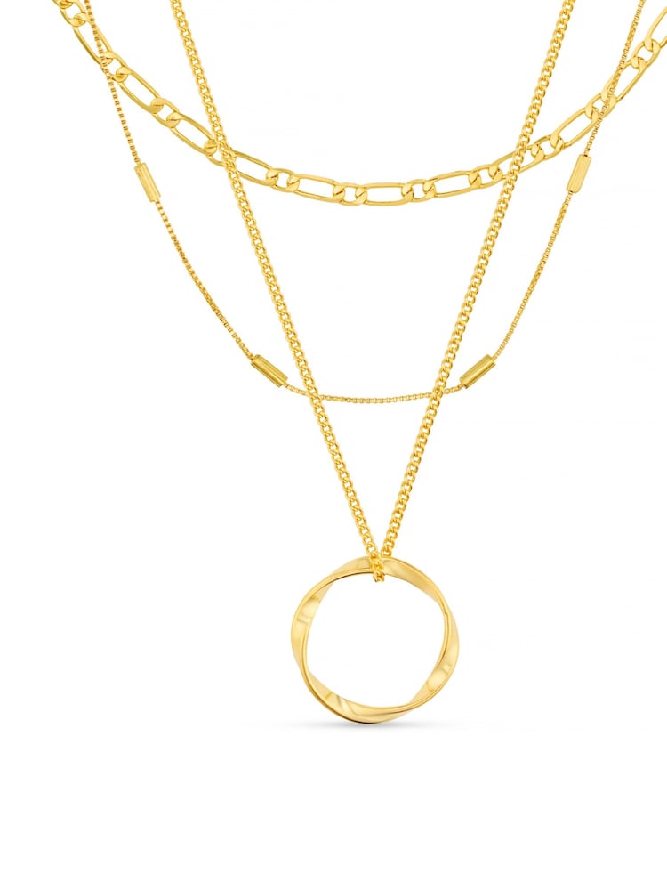 Orelia London Open Circle Three Row Necklace - Image 2 of 3