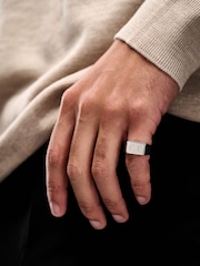 Orelia London Silver Tone Chunky Signet Ring - Image 3 of 3