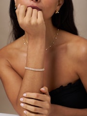 Orelia London Gold Tone Crystal Tennis Bracelet - Image 2 of 3