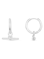 Orelia London Dainty T-Bar Knot Small Hoop Earrings - Image 2 of 2