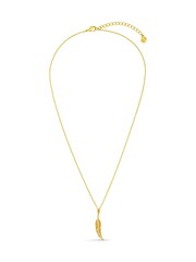Orelia London Gold Tone Pave Leaf Charm Necklace - Image 1 of 4