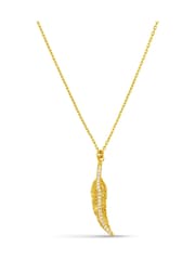 Orelia London Gold Tone Pave Leaf Charm Necklace - Image 2 of 4