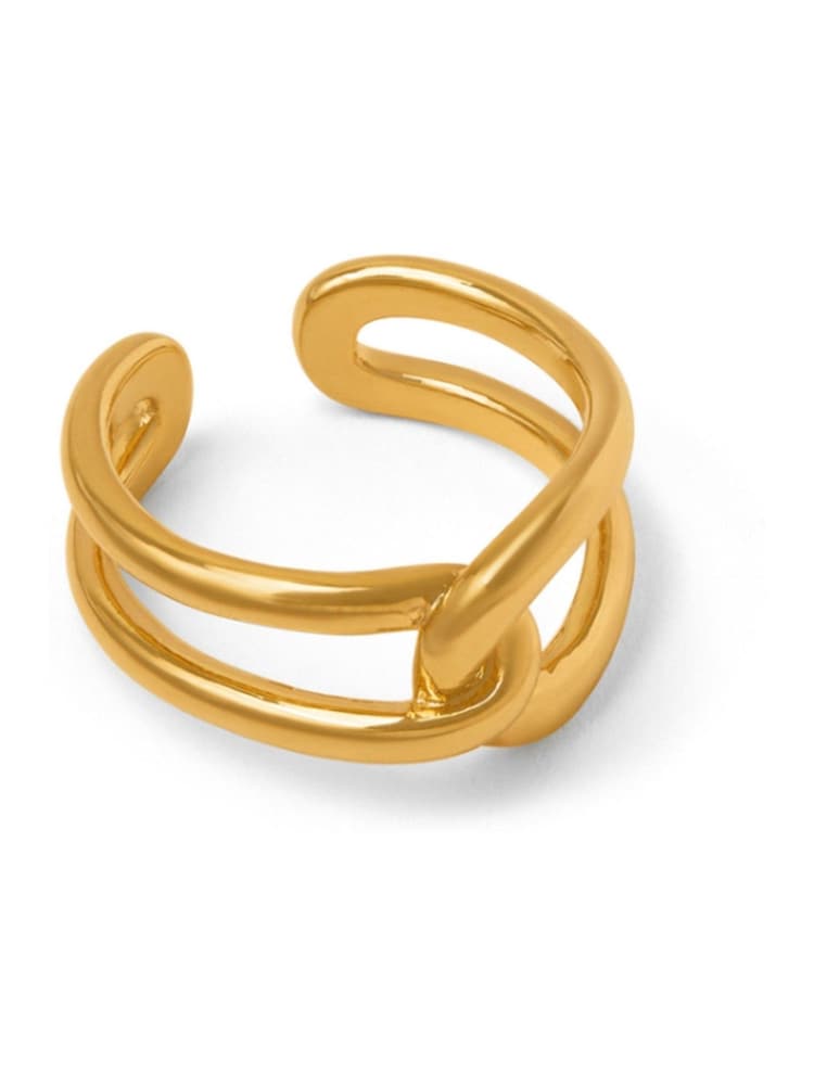 Orelia London Gold Tone Interlocking Open Adjustable Ring - Image 1 of 2