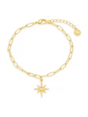 Orelia London Gold Tone Starburst Charm Chain Bracelet - Image 1 of 2