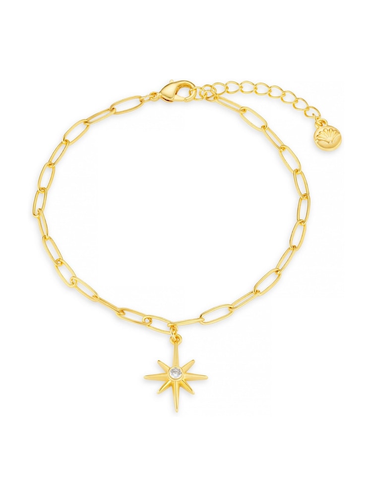 Orelia London Gold Tone Starburst Charm Chain Bracelet - Image 1 of 2 Orelia London Gold Tone Starburst Charm Chain Bracelet - Image 1 of 2