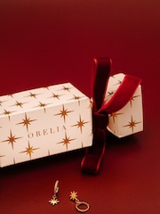 Orelia London Starburst Cracker Micro Pave Hoops Earrings - Image 3 of 3