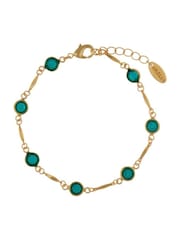 Orelia London Gold Tone Emerald & Bar Link Chain Bracelet - Image 1 of 2