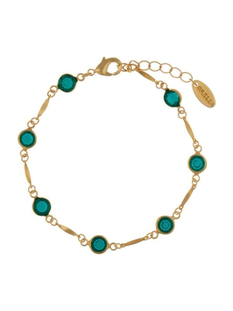 Orelia London Gold Tone Emerald & Bar Link Chain Bracelet - Image 1 of 2