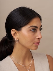Orelia London Pave Huggie Hoop Earrings - Image 3 of 3