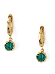 Orelia London Emerald Drop Swarovski Crystal Huggie Hoop Earrings - Image 1 of 2
