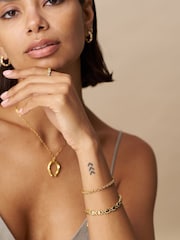 Orelia London Gold Tone Solid Cross Metal Tennis Bracelet - Image 4 of 4