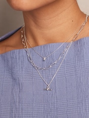 Orelia London Dainty T-Bar Knot Necklace - Image 3 of 3