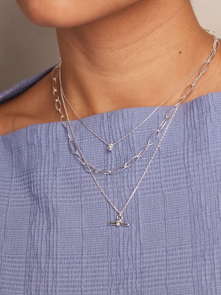 Orelia London Dainty T-Bar Knot Necklace - Image 3 of 3