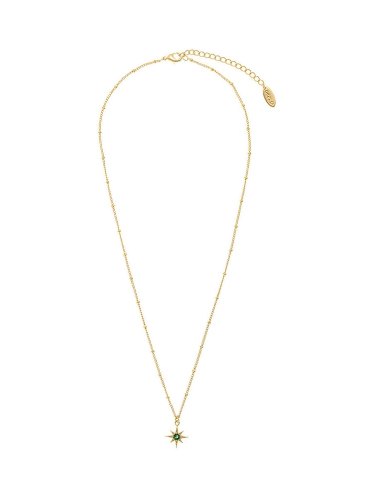 Orelia London Gold Tone Emerald Star Charm Necklace - Image 1 of 4