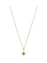 Orelia London Gold Tone Emerald Star Charm Necklace - Image 2 of 4