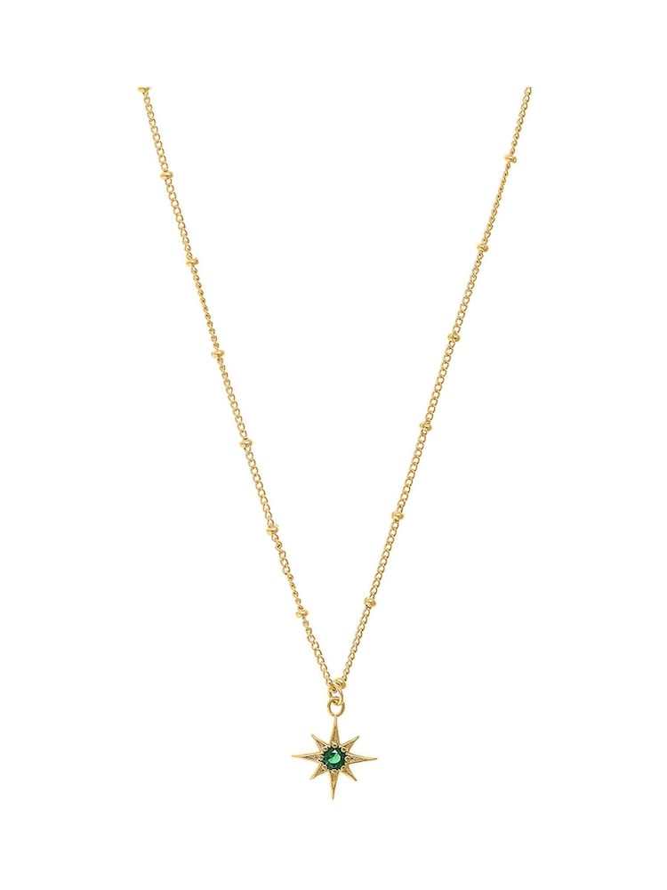 Orelia London Gold Tone Emerald Star Charm Necklace - Image 2 of 4