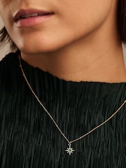 Orelia London Gold Tone Emerald Star Charm Necklace - Image 4 of 4