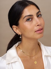 Orelia London Starburst Huggie Hoop Earrings - Image 2 of 2