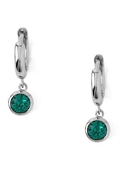 Orelia London Emerald Drop Swarovski Crystal Huggie Hoop Earrings - Image 1 of 2