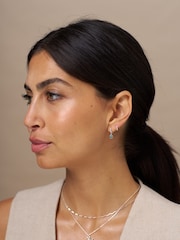 Orelia London Emerald Drop Swarovski Crystal Huggie Hoop Earrings - Image 2 of 2