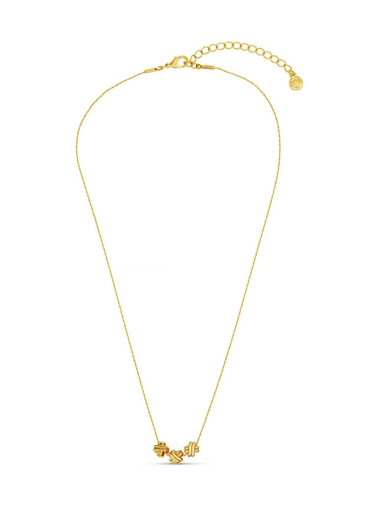 Orelia London Gold Tone Cross Trio Thread Thru Necklace - Image 1 of 4
