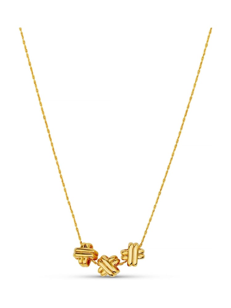 Orelia London Gold Tone Cross Trio Thread Thru Necklace - Image 2 of 4