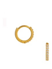 Orelia London Gold Tone Pave Mini Micro Hoop Earrings - Image 3 of 3