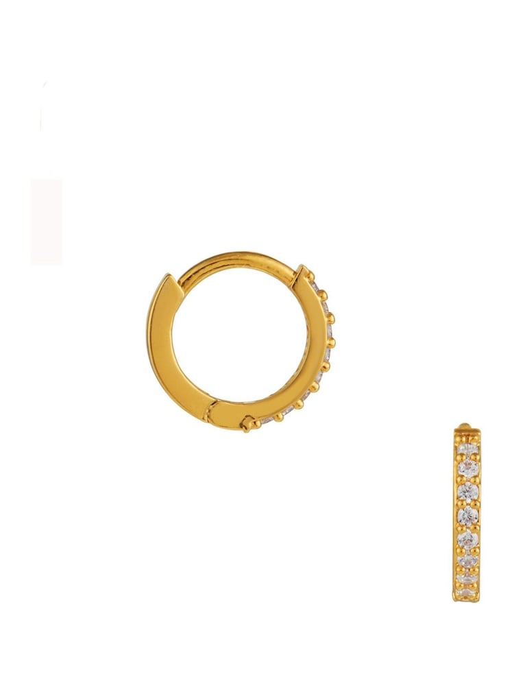 Orelia London Gold Tone Pave Mini Micro Hoop Earrings - Image 3 of 3