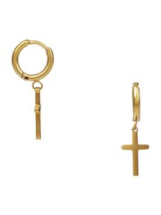 Orelia London Gold Tone Cross Charm Hoop Earrings - Image 1 of 1