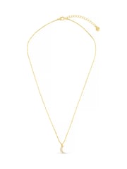 Orelia London Gold Tone Crystal Baguette Moon Charm Necklace - Image 1 of 2