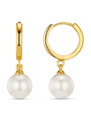 Orelia London Pearl Drop Huggie Hoop Earrings - Image 1 of 2