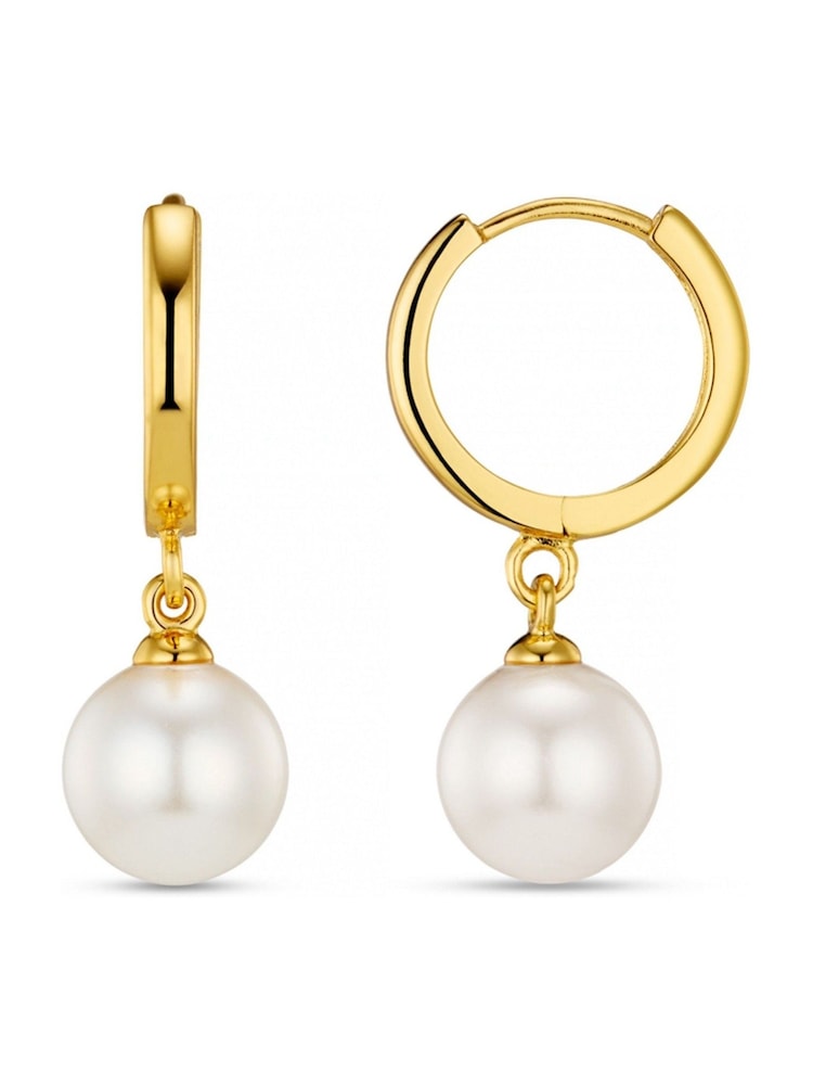 Orelia London Pearl Drop Huggie Hoop Earrings - Image 1 of 2 Orelia London Pearl Drop Huggie Hoop Earrings - Image 1 of 2
