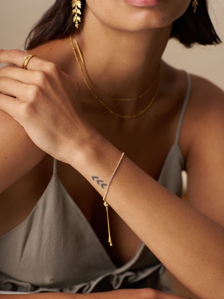 Orelia London Gold Tone Fine Crystal Tennis Slider Bracelet - Image 3 of 3
