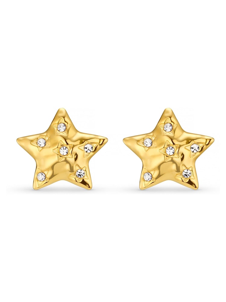 Orelia London Gold Tone Statement Crystal Star Stud Earrings - Image 1 of 3