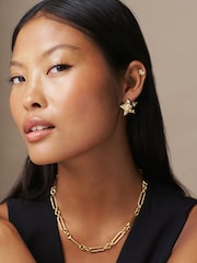 Orelia London Gold Tone Statement Crystal Star Stud Earrings - Image 3 of 3