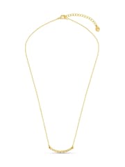 Orelia London Gold Tone Crystal Wave Curved Bar Necklace - Image 1 of 4
