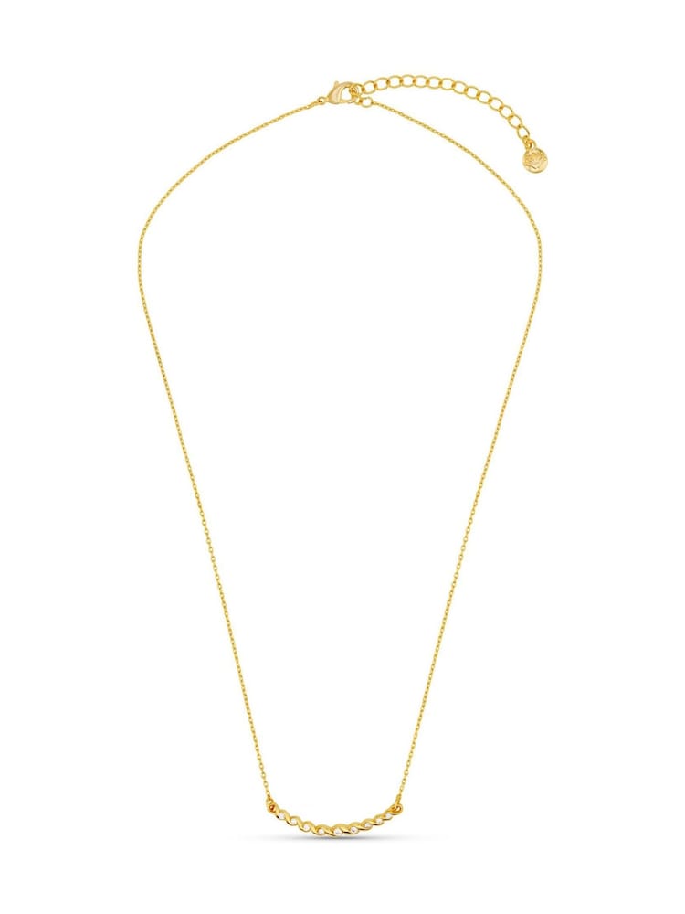 Orelia London Gold Tone Crystal Wave Curved Bar Necklace - Image 1 of 4 Orelia London Gold Tone Crystal Wave Curved Bar Necklace - Image 1 of 4