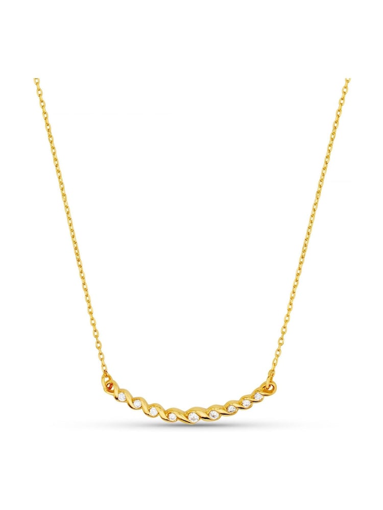 Orelia London Gold Tone Crystal Wave Curved Bar Necklace - Image 2 of 4 Orelia London Gold Tone Crystal Wave Curved Bar Necklace - Image 2 of 4