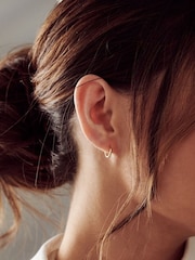 Orelia London Mini Micro Hoop Earrings - Image 3 of 3