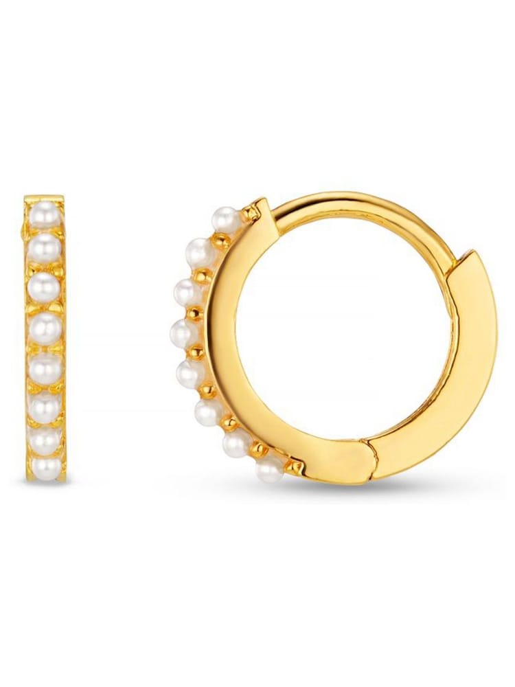 Orelia London Gold Tone Pearl Mini Micro Hoop Earrings - Image 1 of 3